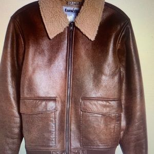 Tunellus Distressed Faux Leather Bomber